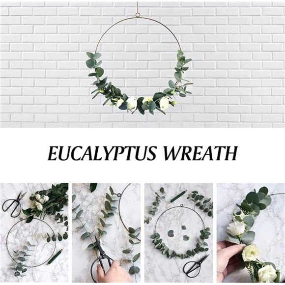 50pcs Artificial Eucalyptus Stems Fake Leaves Stems Real Touch Leaf Branches - Picture 4 of 8